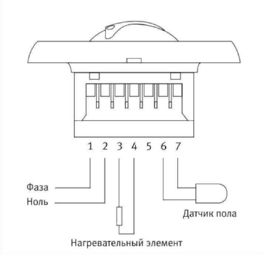 Фото подключения термостата PR-101